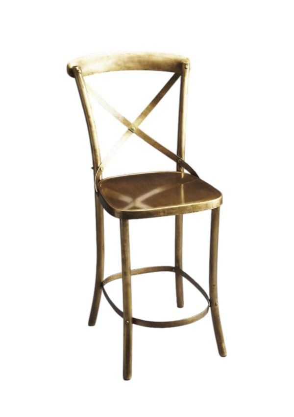 24" Gold Iron Bar Chair - Image 2