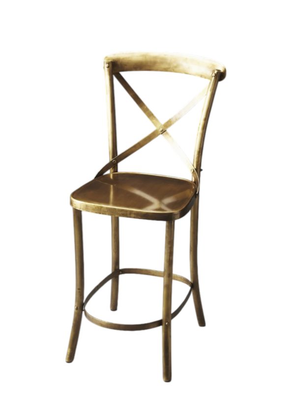 24" Gold Iron Bar Chair - Image 3