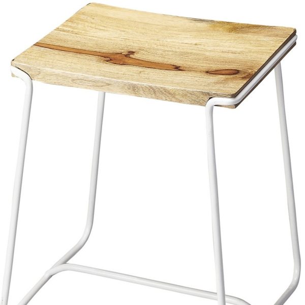 22" Brown Iron Backless Bar Chair - Image 3