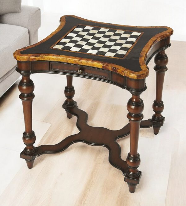 28" Brown Wood Square Coffee Table With Drawer - Image 2