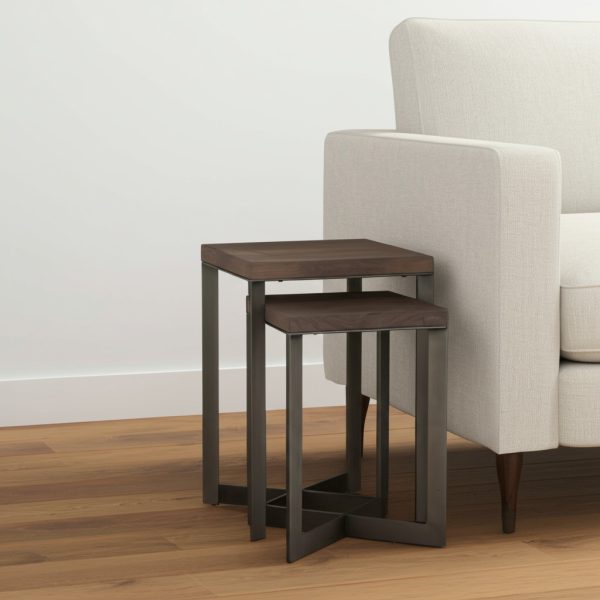 26" Brown Solid Wood Square End Table - Image 2
