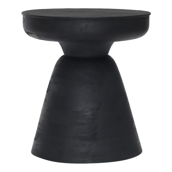 18" Black Solid Wood Round End Table - Image 2