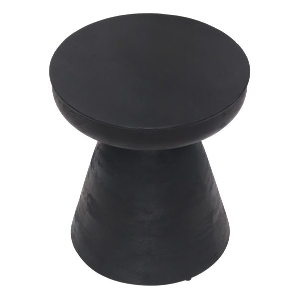 18" Black Solid Wood Round End Table - Image 3