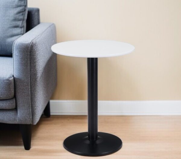 24" Black And White Round End Table - Image 2