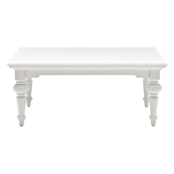 47" White Solid Wood Coffee Table - Image 3