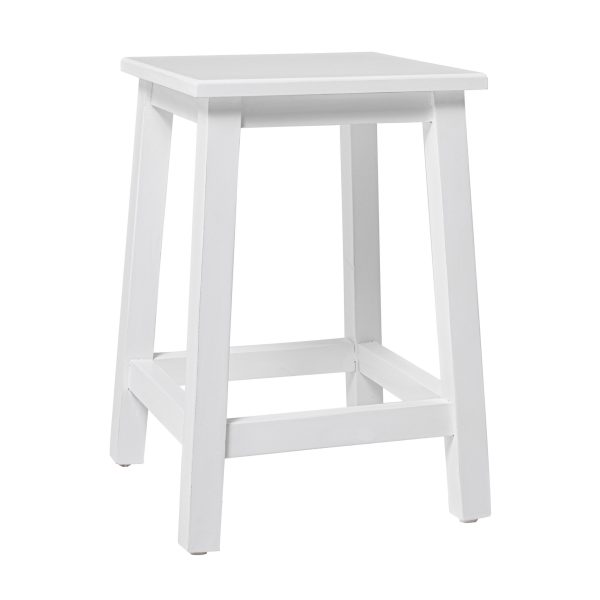 20" White Solid Wood Backless Bar Chair - Image 2