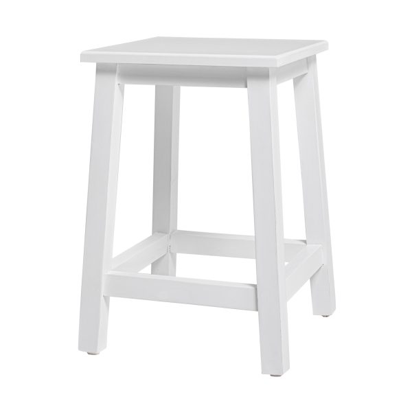 20" White Solid Wood Backless Bar Chair - Image 3