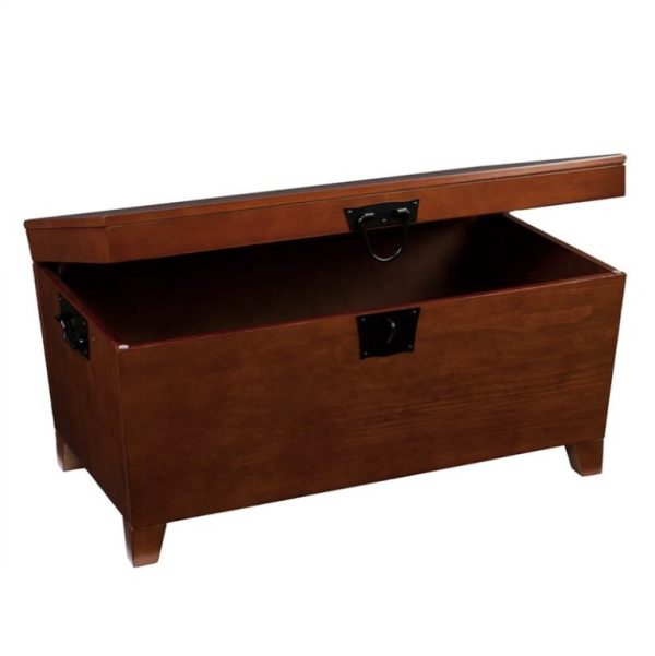 39" Brown Manufactured Wood And Metal Rectangular Coffee Table - Image 3