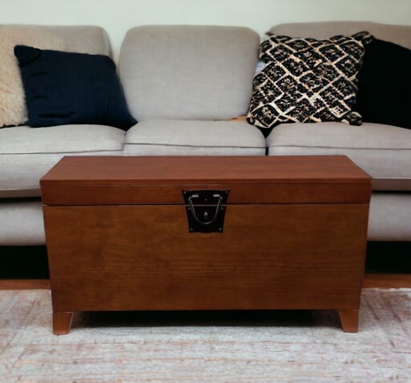 39" Brown Manufactured Wood And Metal Rectangular Coffee Table - Image 2