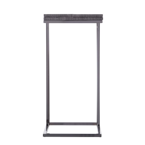 25" Silver And Gray Expandable Rectangular End Table - Image 3