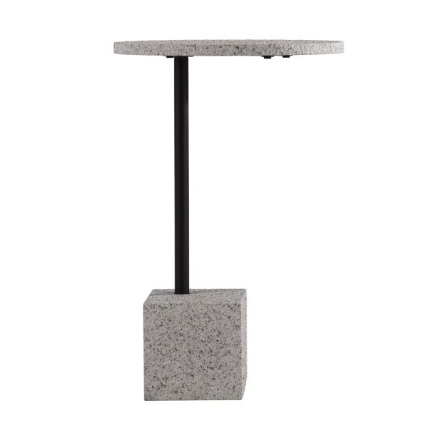 24" Black and White Faux Marble Round End Table - Image 3