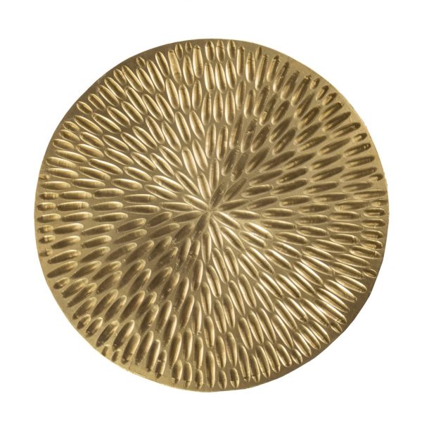18" Gold Manufactured Wood And Solid Wood Round End Table - Image 3