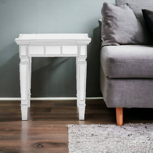 24" Silver Glass Square End Table - Image 2