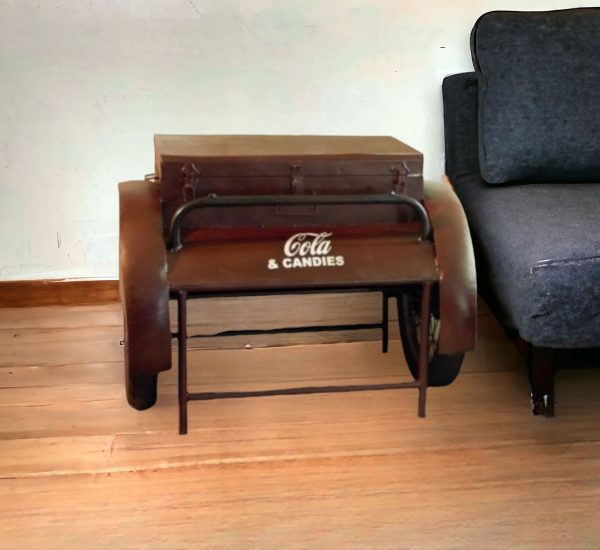 27" Maroon Steel End Table - Image 2