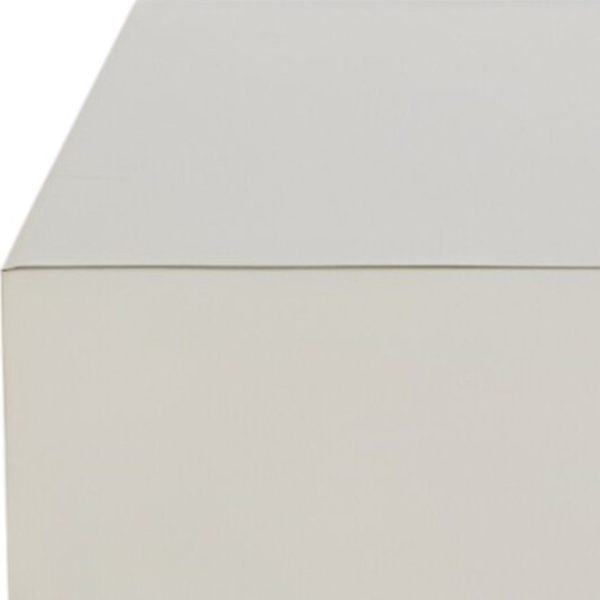 35" Silver Stainless Steel Square Solid Coffee Table - Image 3