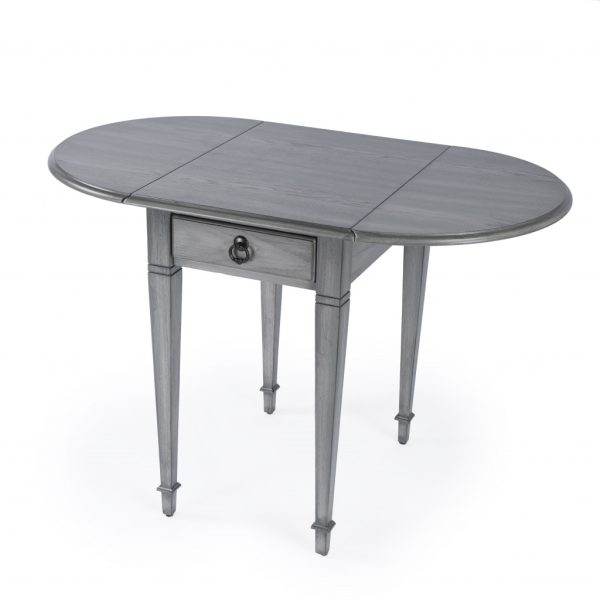28" Grey Manufactured Wood Oval End Table With Drawer - Image 2