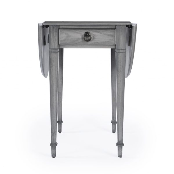 28" Grey Manufactured Wood Oval End Table With Drawer - Image 3
