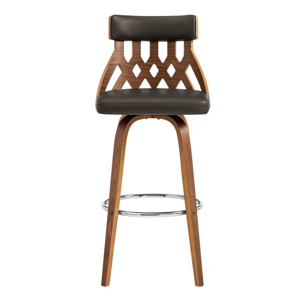 26" Brown Swivel Backless Counter Height Bar Chair - Image 2