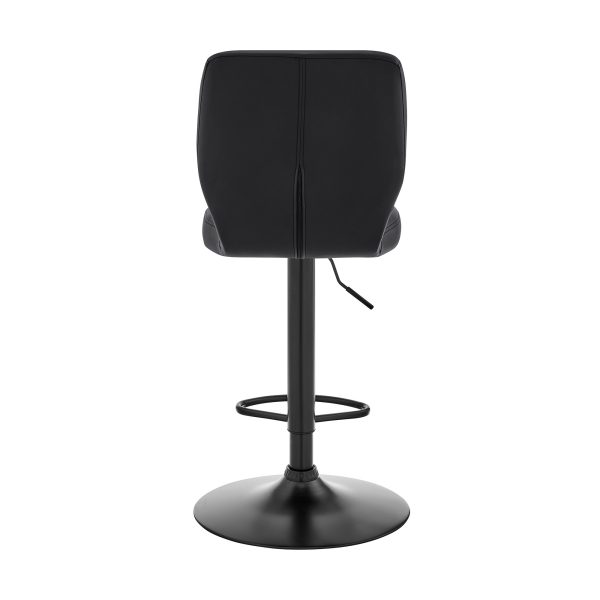 25" Black Iron Swivel Adjustable Height Bar Chair - Image 3