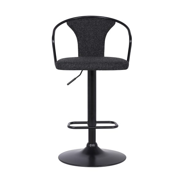 24" Black Iron Low Back Adjustable Height Bar Chair - Image 3
