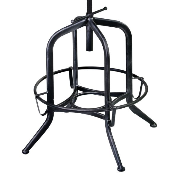 24" Brown And Gray Iron Backless Adjustable Height Bar Chair - Image 3