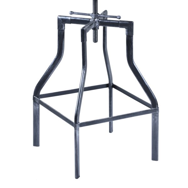 27" Brown And Gray Iron Backless Adjustable Height Bar Chair - Image 3