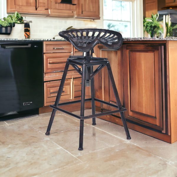 26" Copper Iron Backless Counter Height Bar Chair - Image 3
