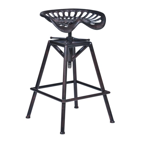 26" Copper Iron Backless Counter Height Bar Chair