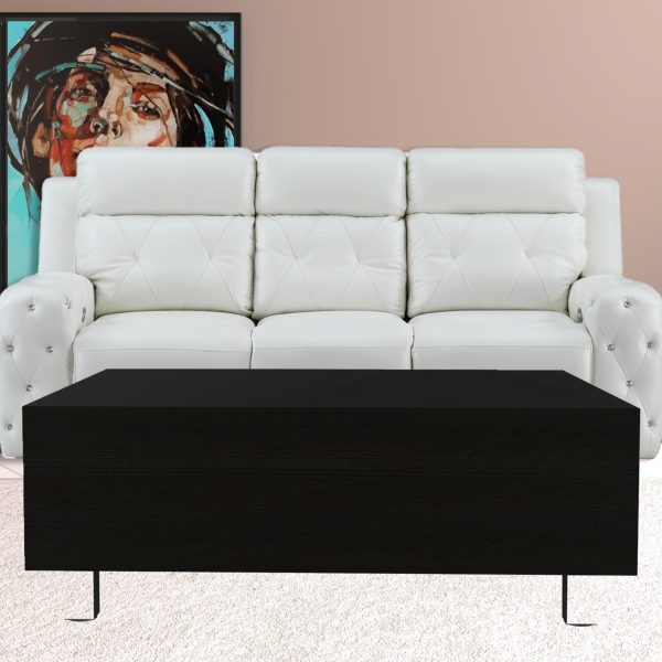 32" Black Manufactured Wood Rectangular Lift Top Coffee Table With Drawer And Shelf - Image 2