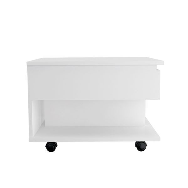 22" White Manufactured Wood Rectangular Lift Top Coffee Table With Drawer - Image 2