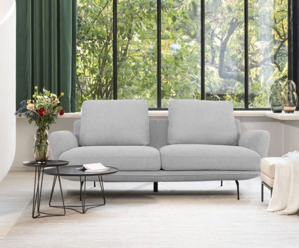 Contempo Retro 78" Light Gray Loveseat