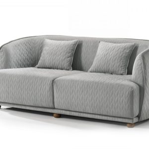 Modern 68" Light Gray Curved Back Quilted Loveseat