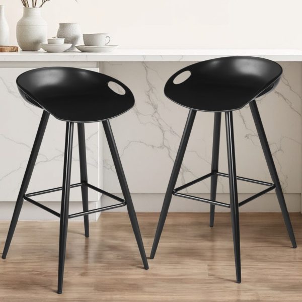 Set of Two 28" Steel Low Back Counter Height Bar Chairs
