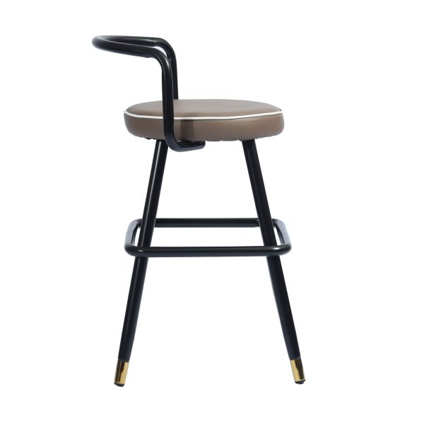 Set of Two 24" Black Steel Low Back Counter Height Bar Chairs - Image 3