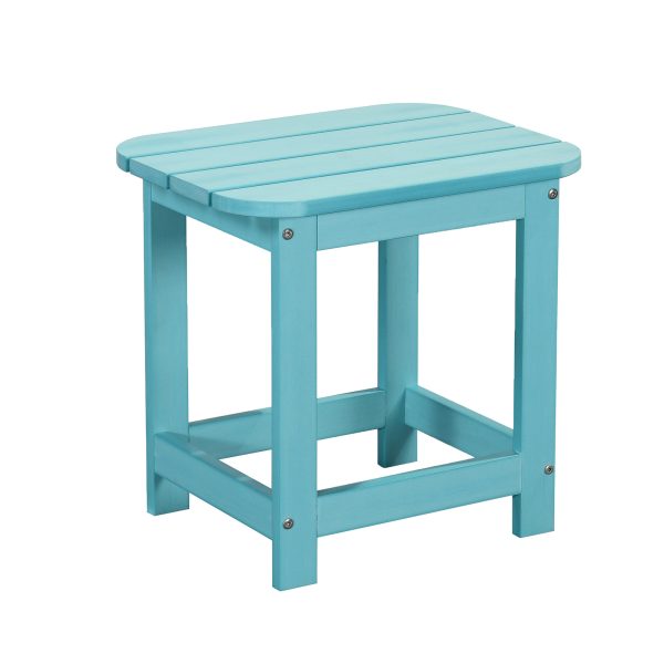 19" Blue Resin Outdoor Side Table - Image 3
