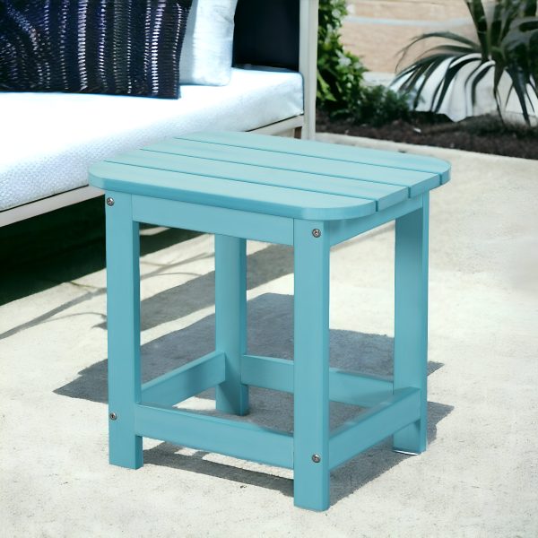 19" Blue Resin Outdoor Side Table