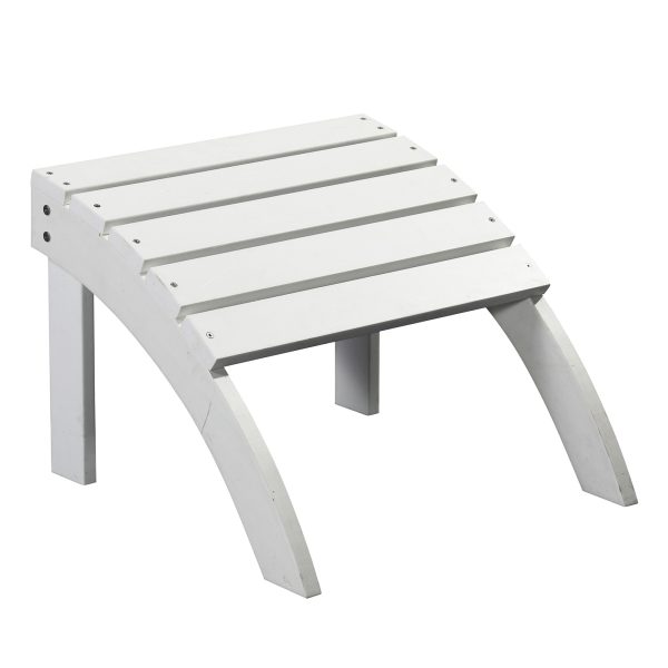 19" White Indoor Outdoor Footstool Ottoman - Image 3
