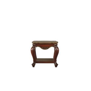 24" Oak Solid Wood Square End Table With Shelf