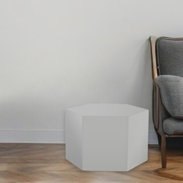 9" Light Gray Wood End Table - Image 2