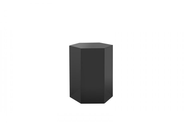 17" Grey High Gloss Manufactured Wood Hexagon End Table - Image 2