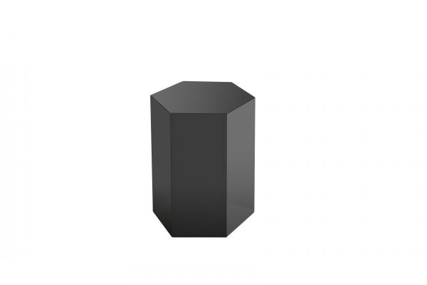 17" Grey High Gloss Manufactured Wood Hexagon End Table - Image 3