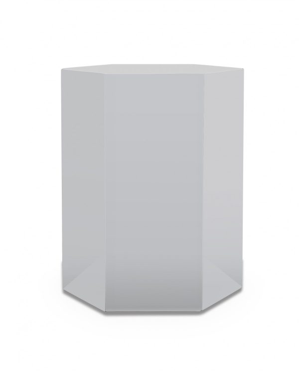 17" Light Grey Manufactured Wood Hexagon End Table - Image 2