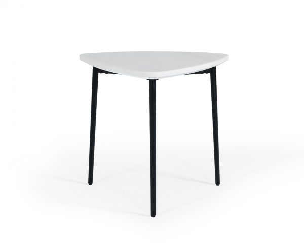 22" Black And White Marble Triangle End Table - Image 2
