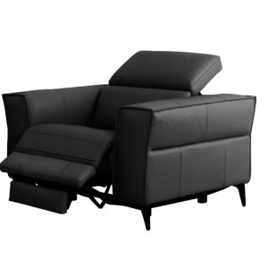 41" Black Genuine Leather Power Recliner