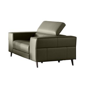 41" Dark Grey Genuine Leather Power Recliner