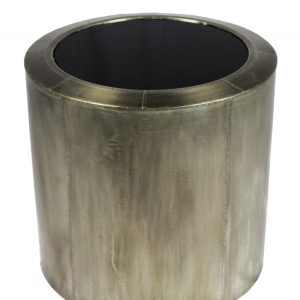 24" Silver And Black Glass And Metal Round End Table