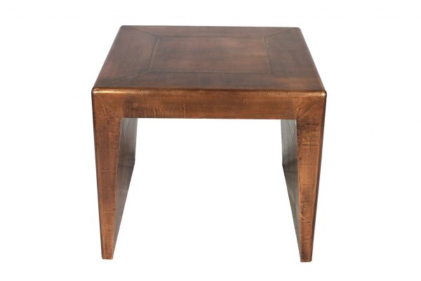 24" Copper Wood and Metal Square End Table - Image 2
