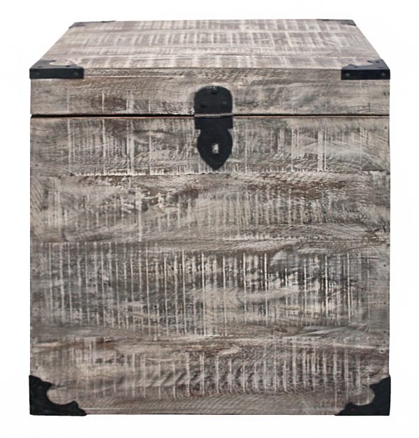 20" Gray Solid Wood Square End Table - Image 2