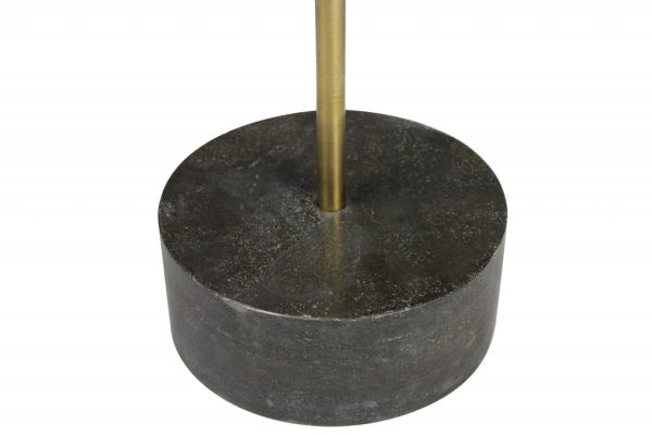20" Black And Brown Solid Wood And Marble Round End Table - Image 2