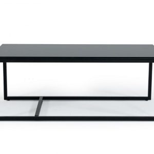 47" Black Faux Marble And Steel Frame Coffee Table